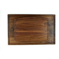 9" x 12" solid walnut cutting board with arched sides and juice groove (Reversible)